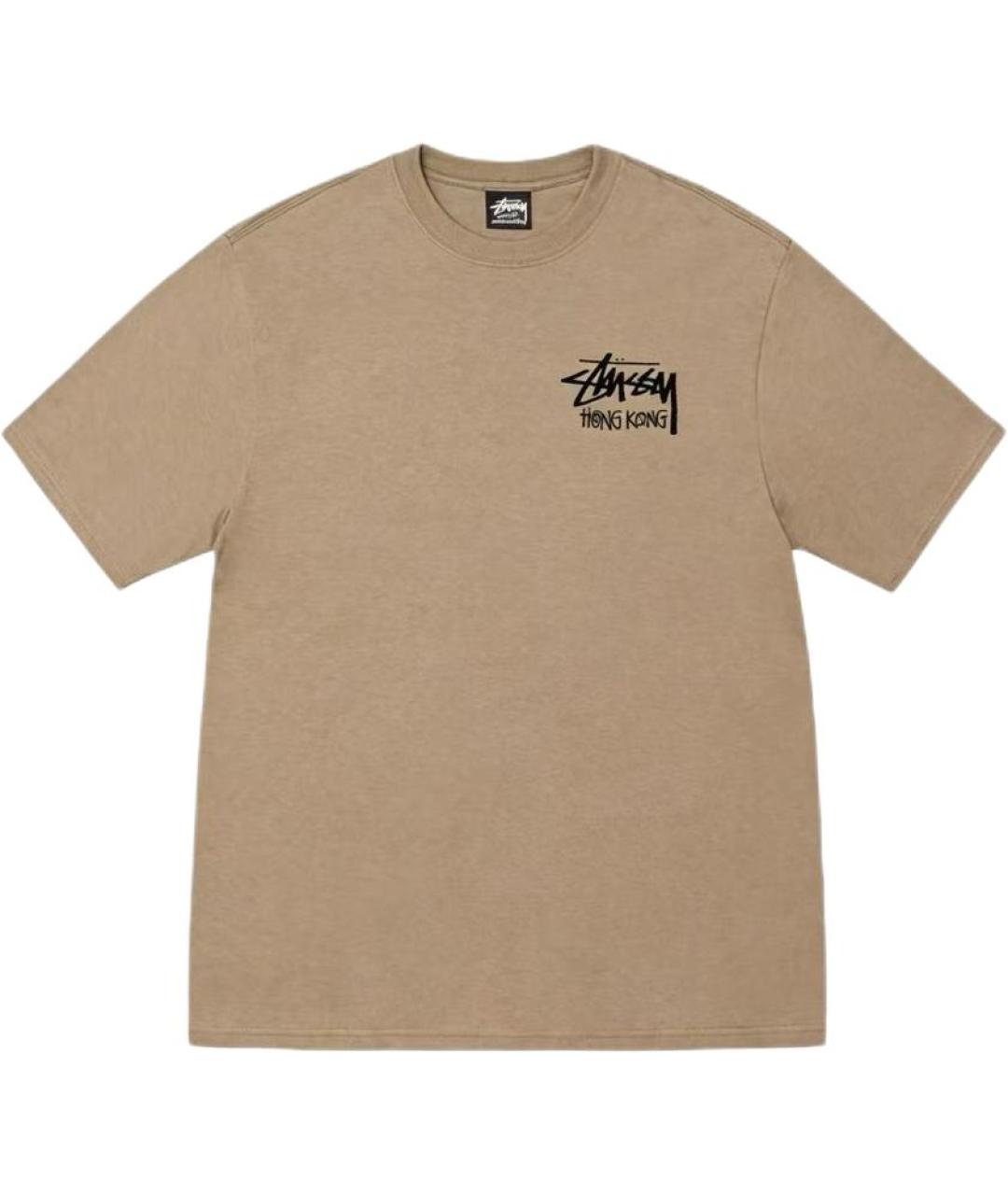 STUSSY Хаки хлопковая футболка, фото 1