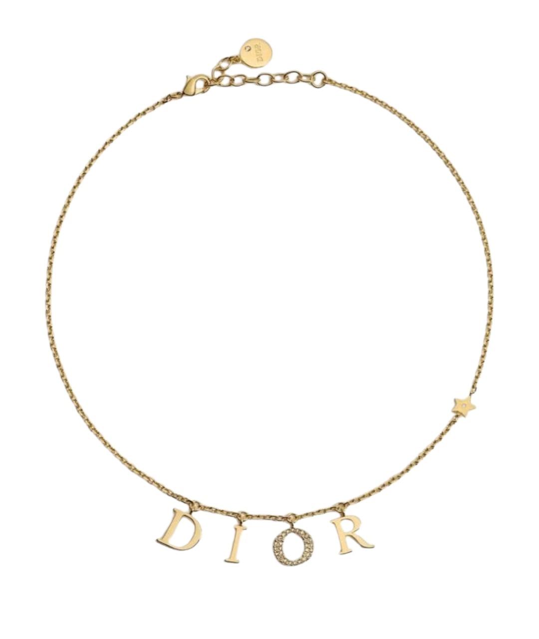 CHRISTIAN DIOR Золотое металлическое колье, фото 1