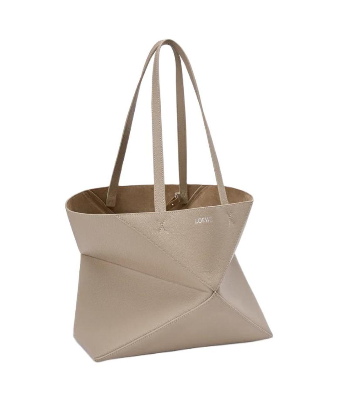 LOEWE Бежевая кожаная сумка через плечо, фото 2