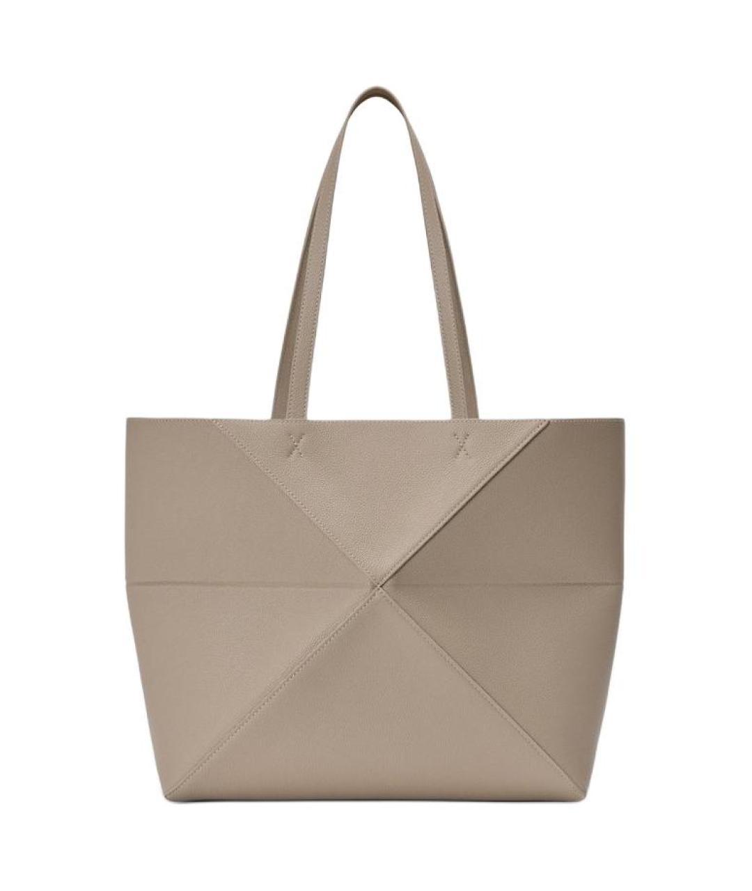 LOEWE Бежевая кожаная сумка через плечо, фото 3