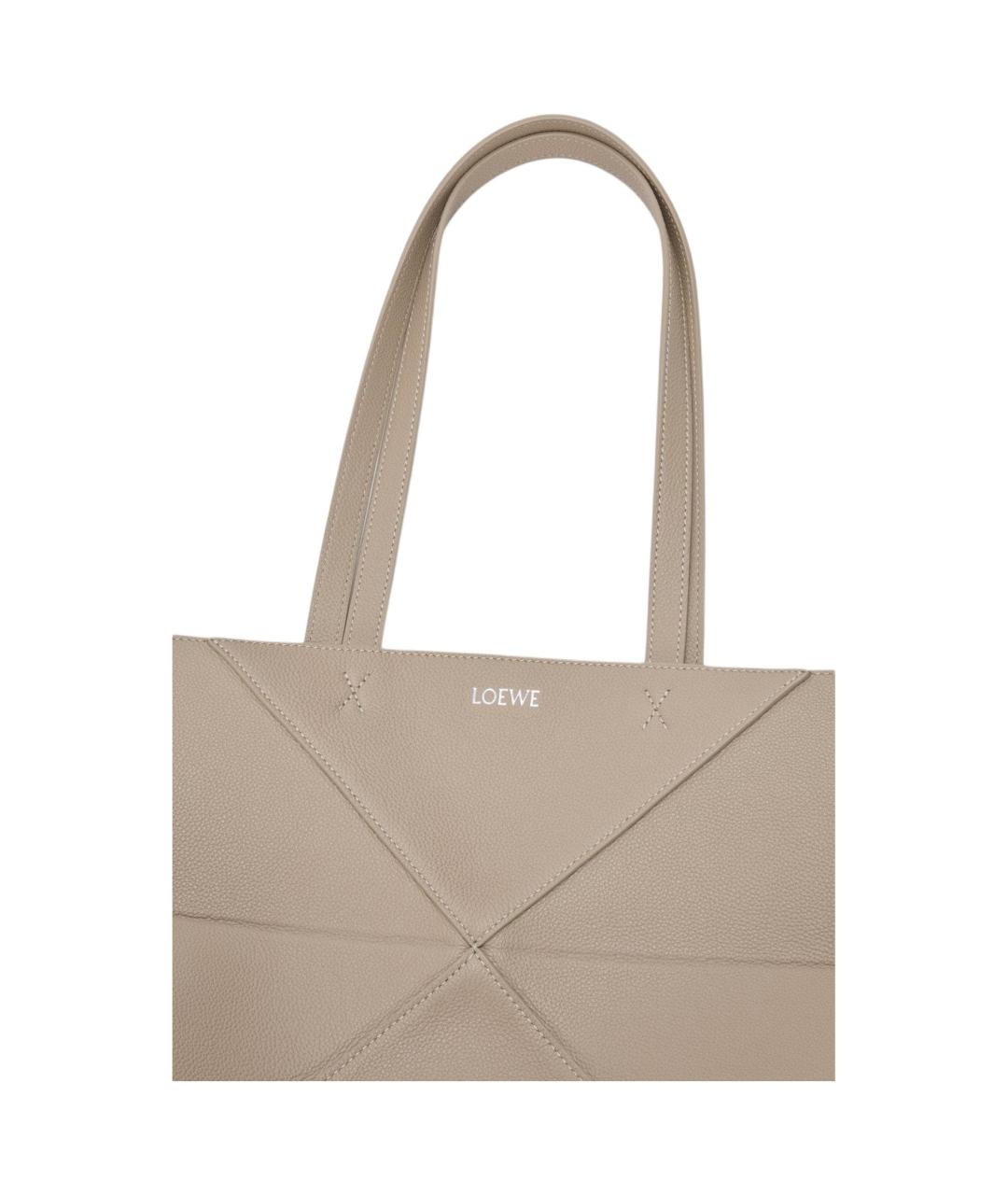 LOEWE Бежевая кожаная сумка через плечо, фото 5