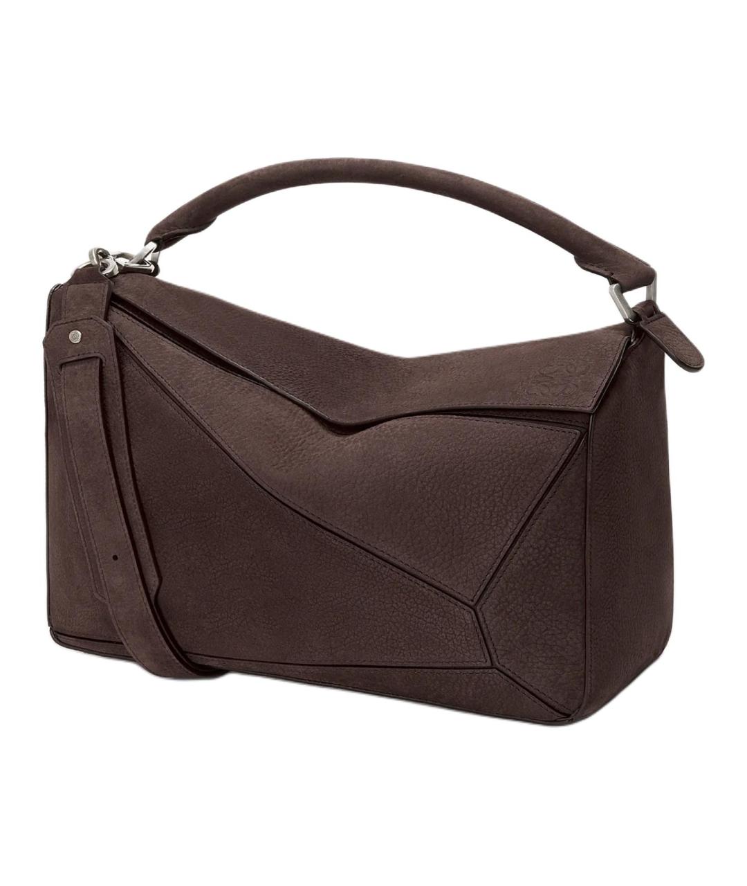 LOEWE Коричневая кожаная сумка через плечо, фото 2