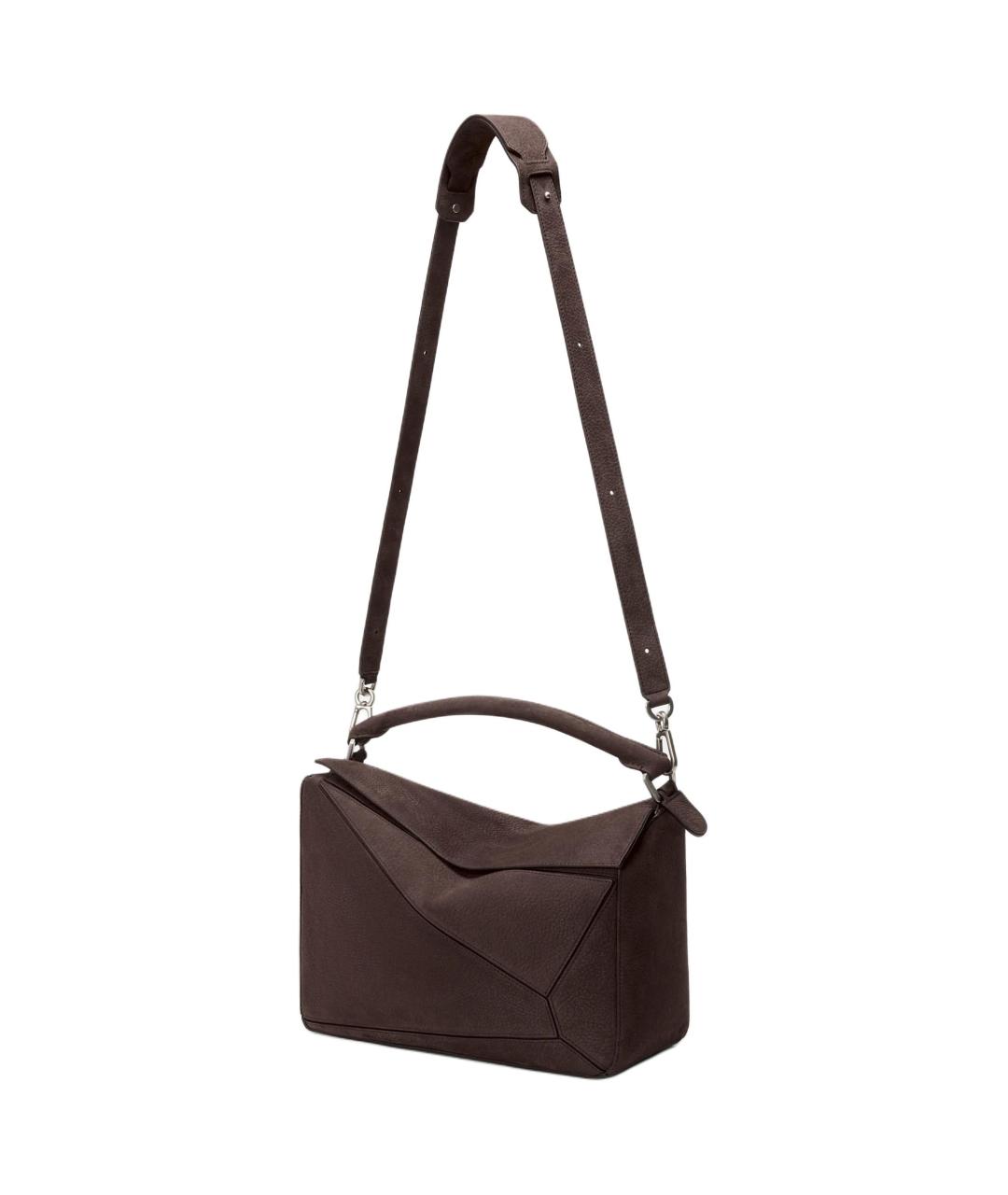 LOEWE Коричневая кожаная сумка через плечо, фото 3
