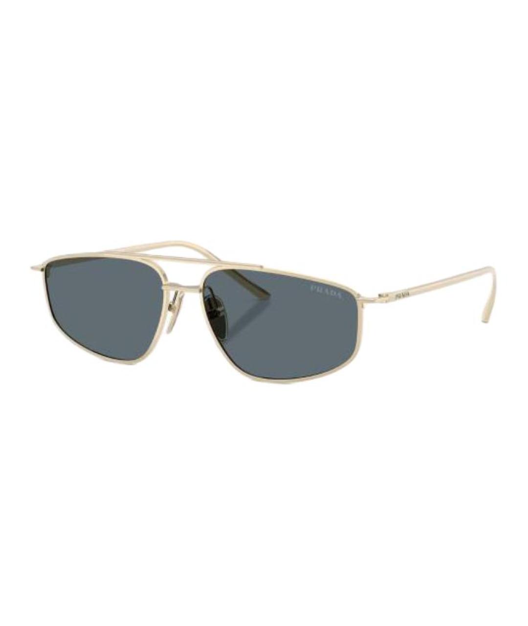 PRADA Золотые металлические солнцезащитные очки, фото 1