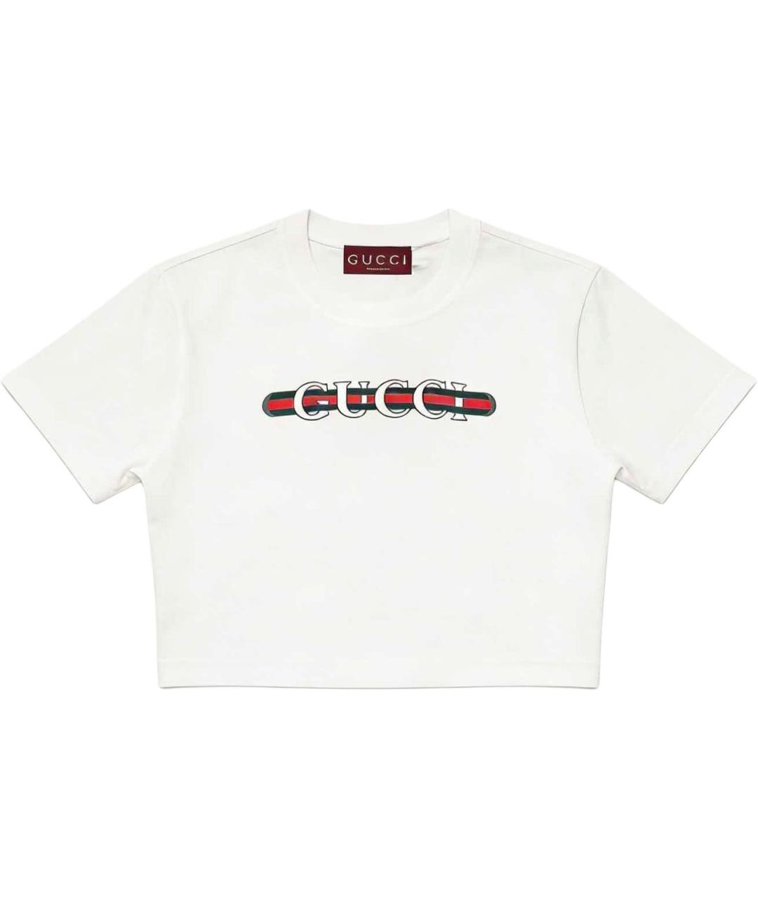 GUCCI Белая хлопковая футболка, фото 1
