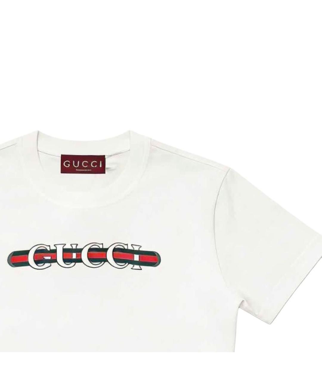 GUCCI Белая хлопковая футболка, фото 2