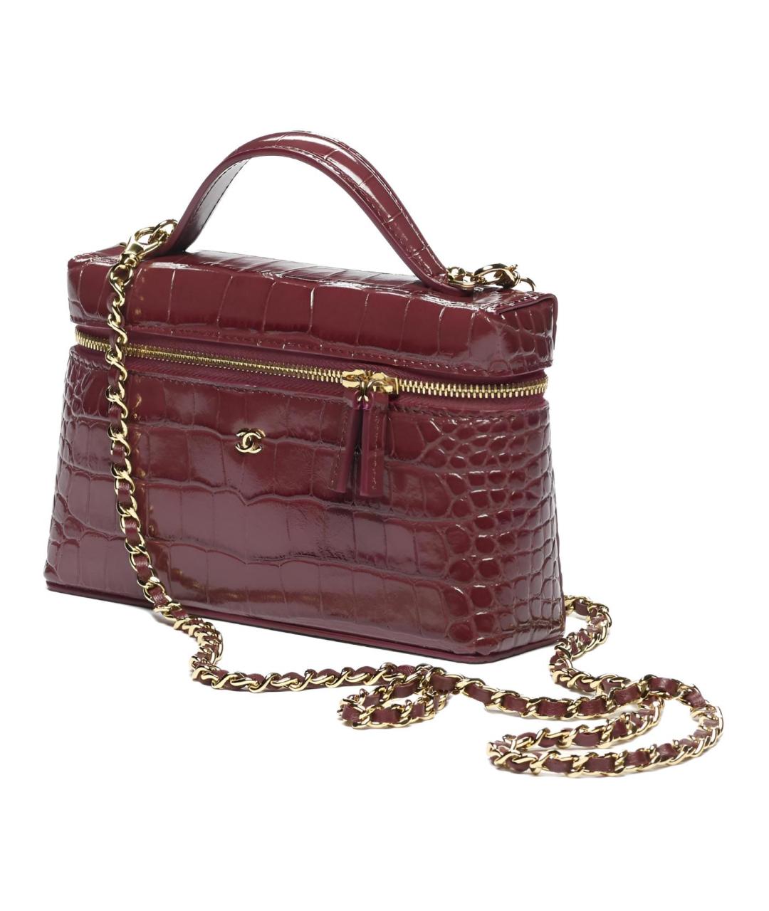 CHANEL Бордовая кожаная косметичка, фото 2