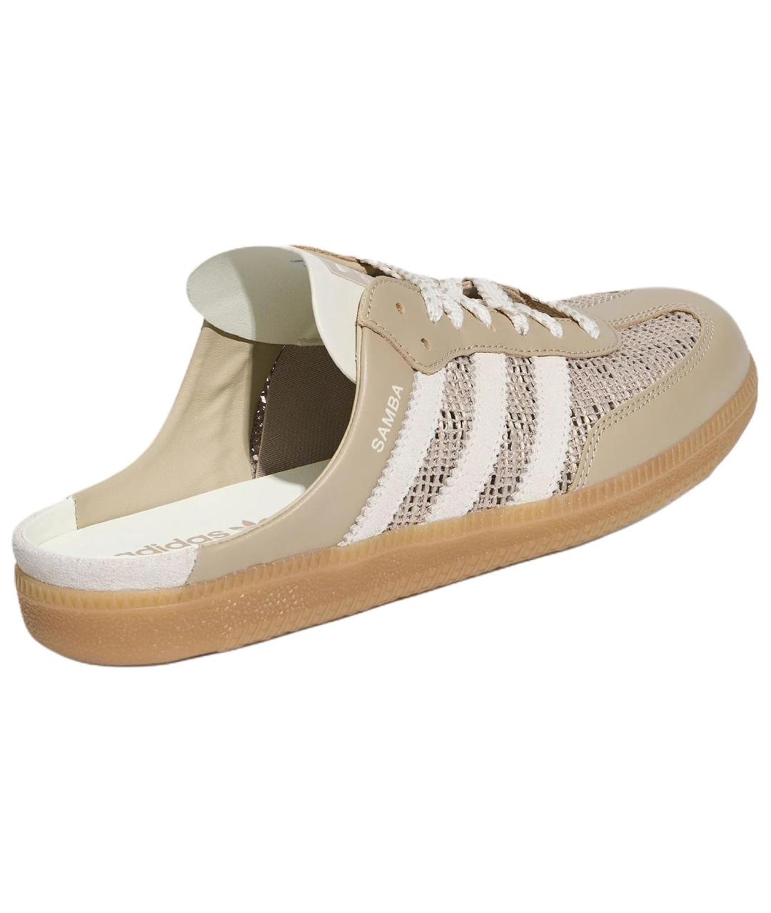 ADIDAS Бежевые кожаные мюли, фото 4