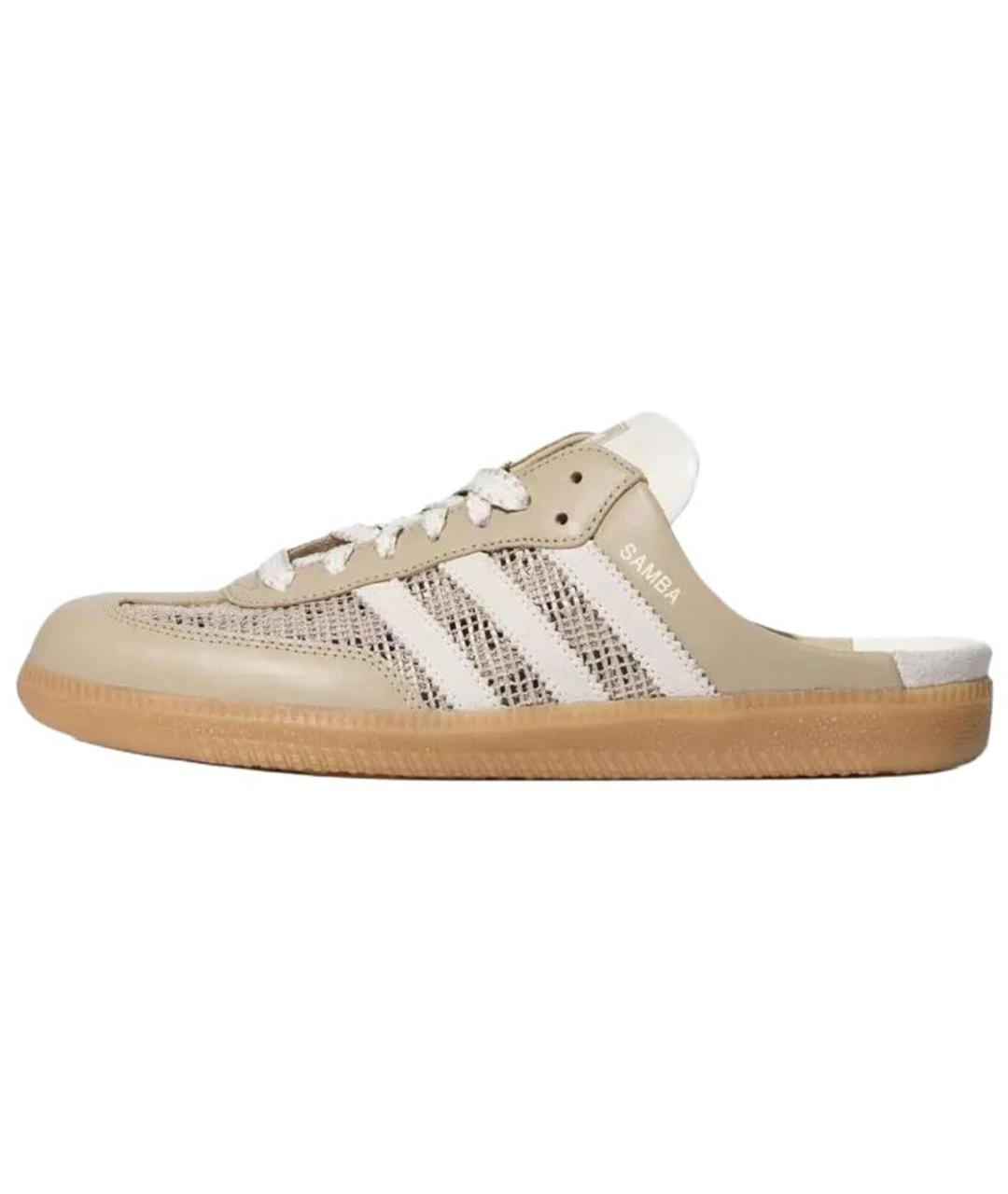 ADIDAS Бежевые кожаные мюли, фото 2