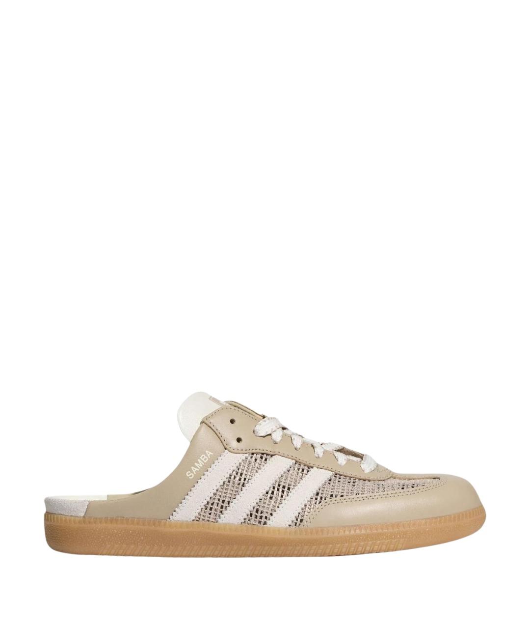 ADIDAS Бежевые кожаные мюли, фото 1