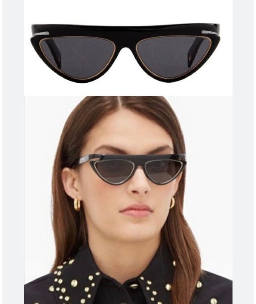 FENDI Черные пластиковые солнцезащитные очки, фото 4