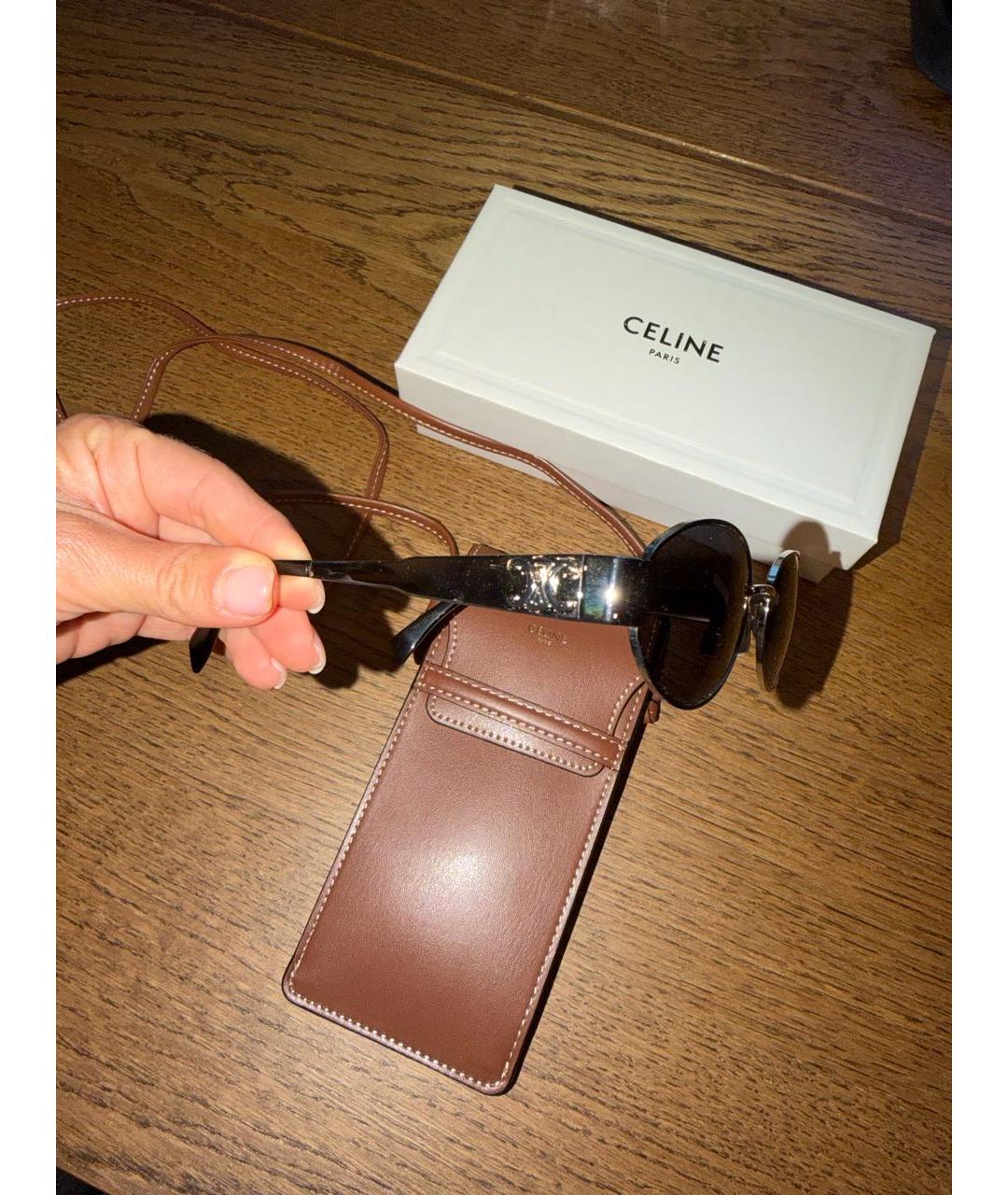 CELINE Антрацитовые металлические солнцезащитные очки, фото 3