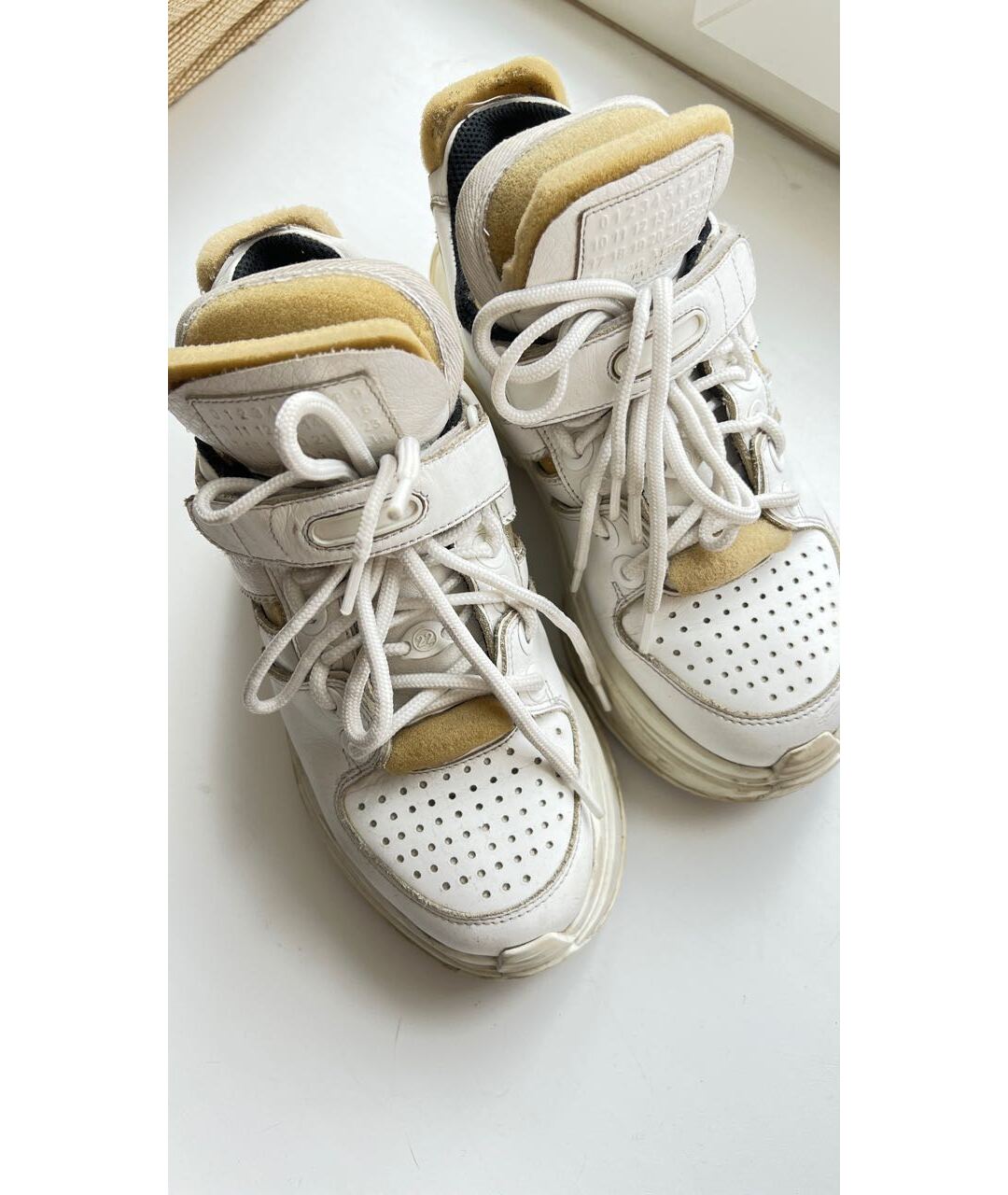 MAISON MARGIELA Белые кожаные кроссовки, фото 4