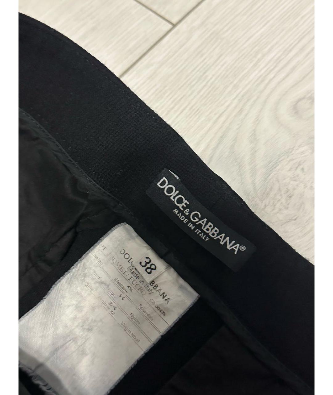 DOLCE&GABBANA Черные прямые брюки, фото 4