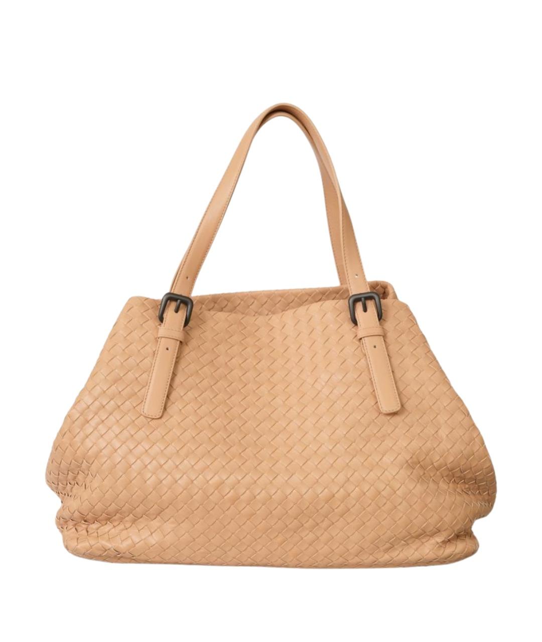 BOTTEGA VENETA Бежевая кожаная сумка тоут, фото 1