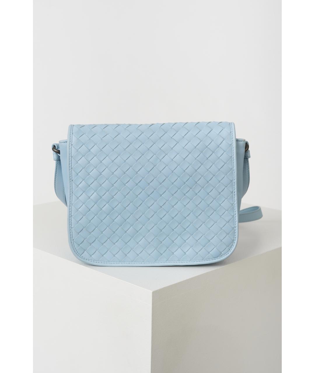 BOTTEGA VENETA Голубая кожаная сумка через плечо, фото 2