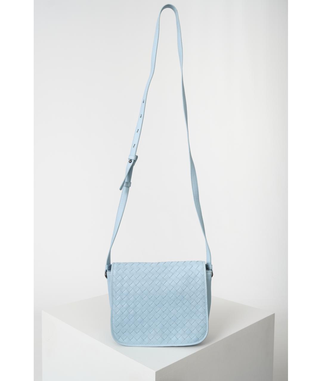 BOTTEGA VENETA Голубая кожаная сумка через плечо, фото 7