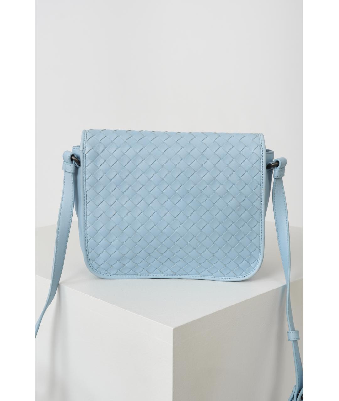 BOTTEGA VENETA Голубая кожаная сумка через плечо, фото 4