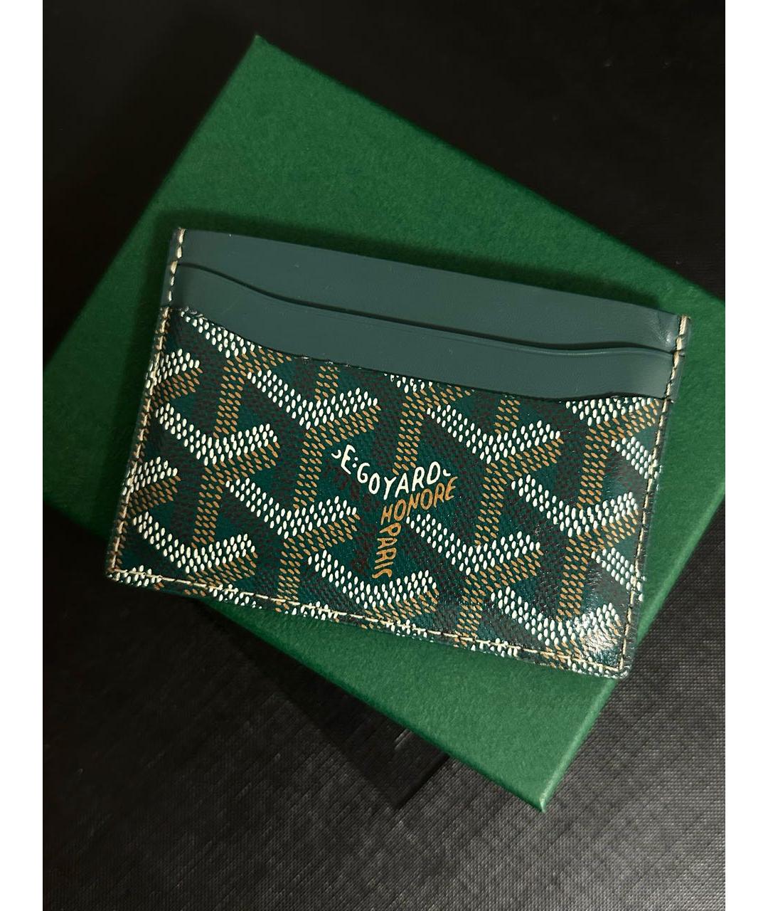 GOYARD Зеленый кожаный кардхолдер, фото 8