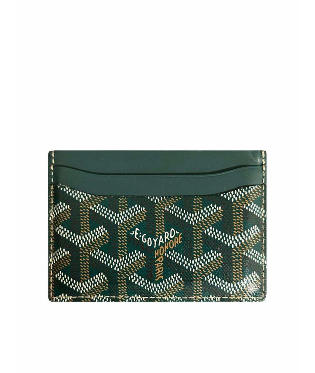 GOYARD Зеленый кожаный кардхолдер, фото 1