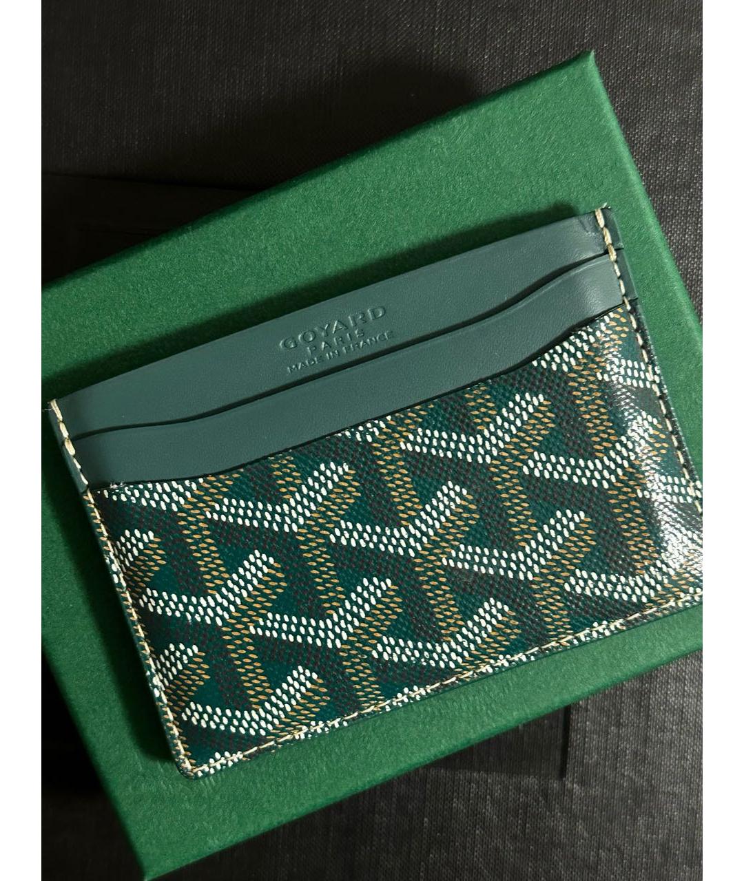 GOYARD Зеленый кожаный кардхолдер, фото 2