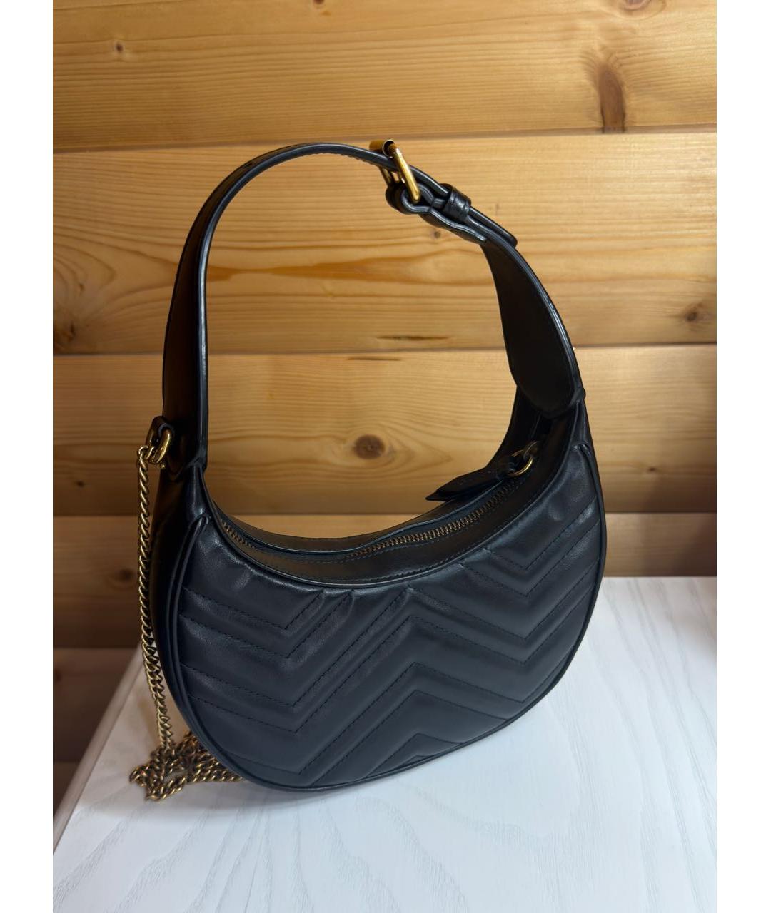 GUCCI Черная кожаная сумка с короткими ручками, фото 3