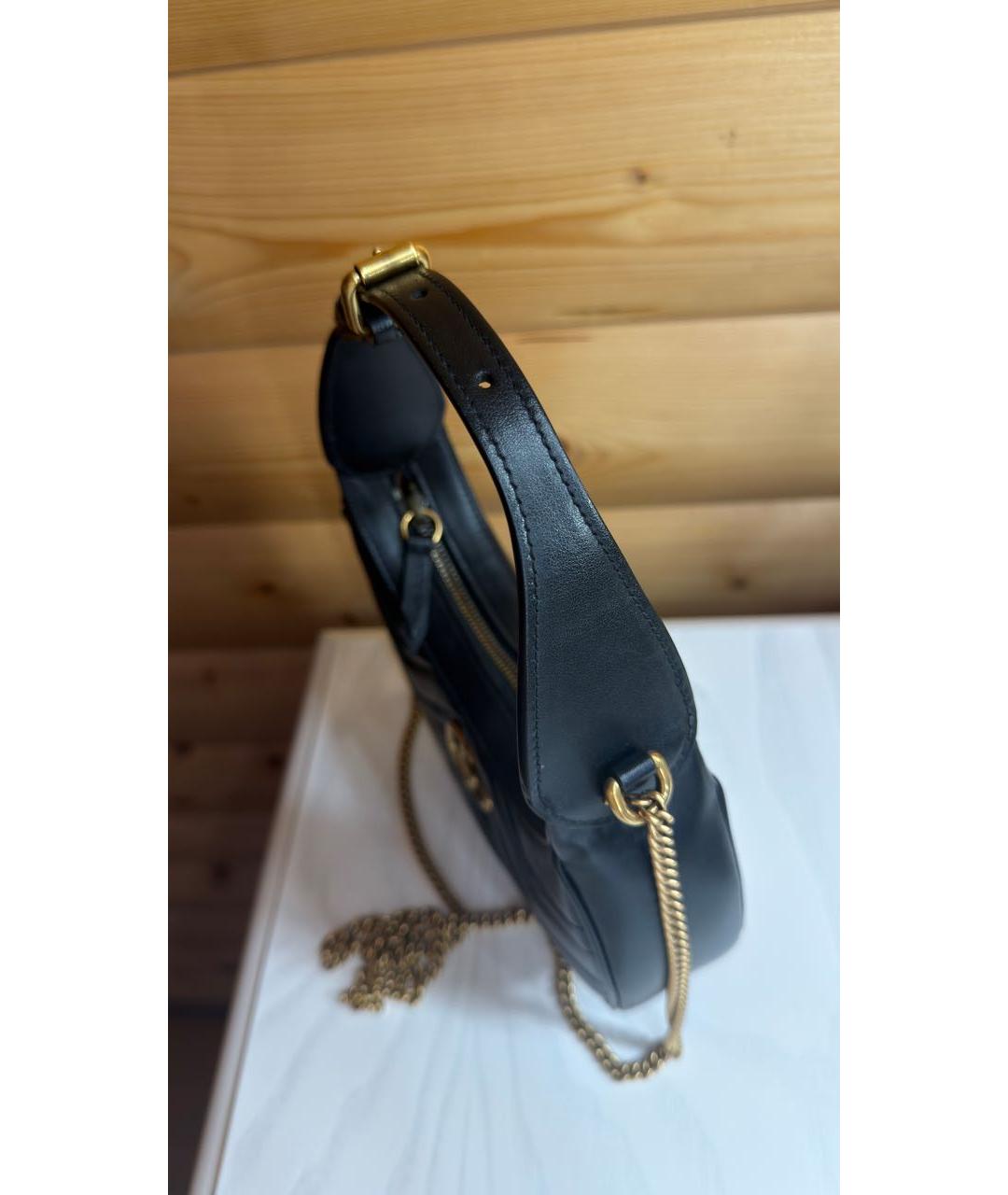GUCCI Черная кожаная сумка с короткими ручками, фото 5
