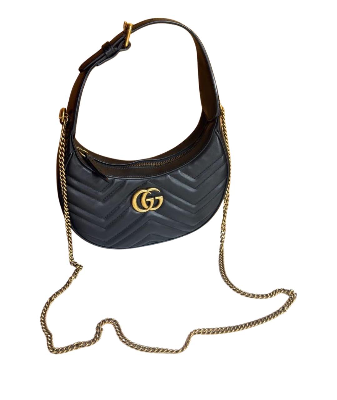 GUCCI Черная кожаная сумка с короткими ручками, фото 1