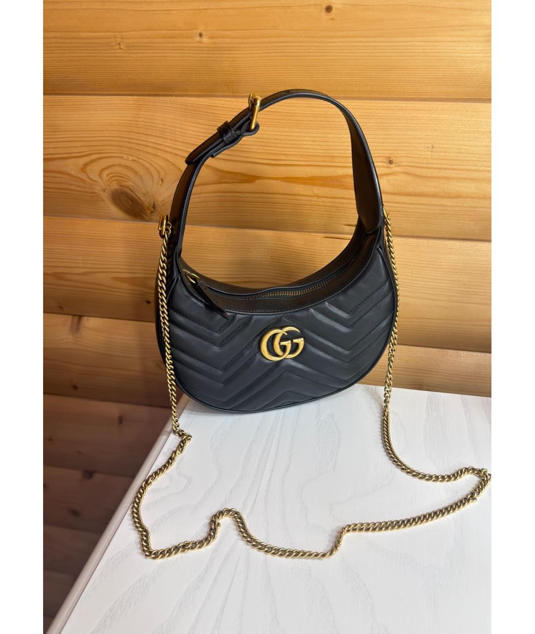 GUCCI Черная кожаная сумка с короткими ручками, фото 6