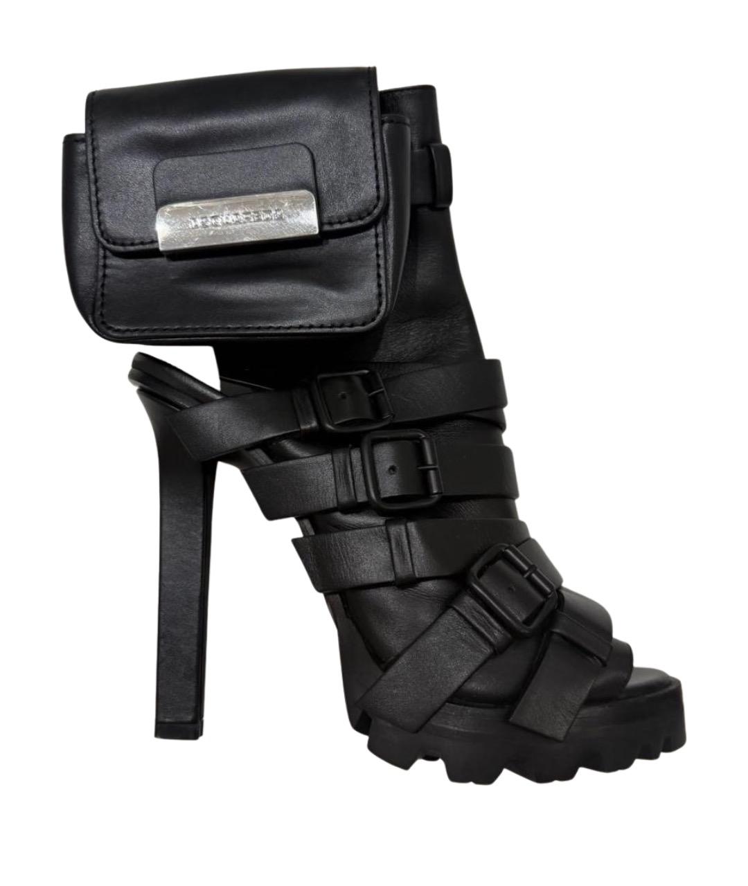 DSQUARED2 Черные кожаные полусапоги, фото 1