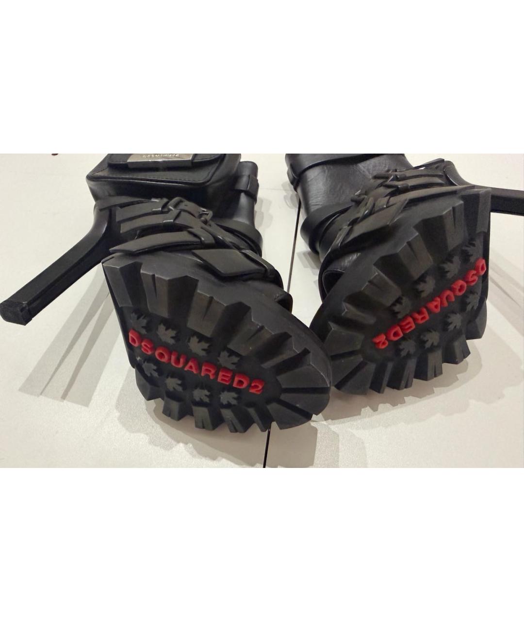 DSQUARED2 Черные кожаные полусапоги, фото 3