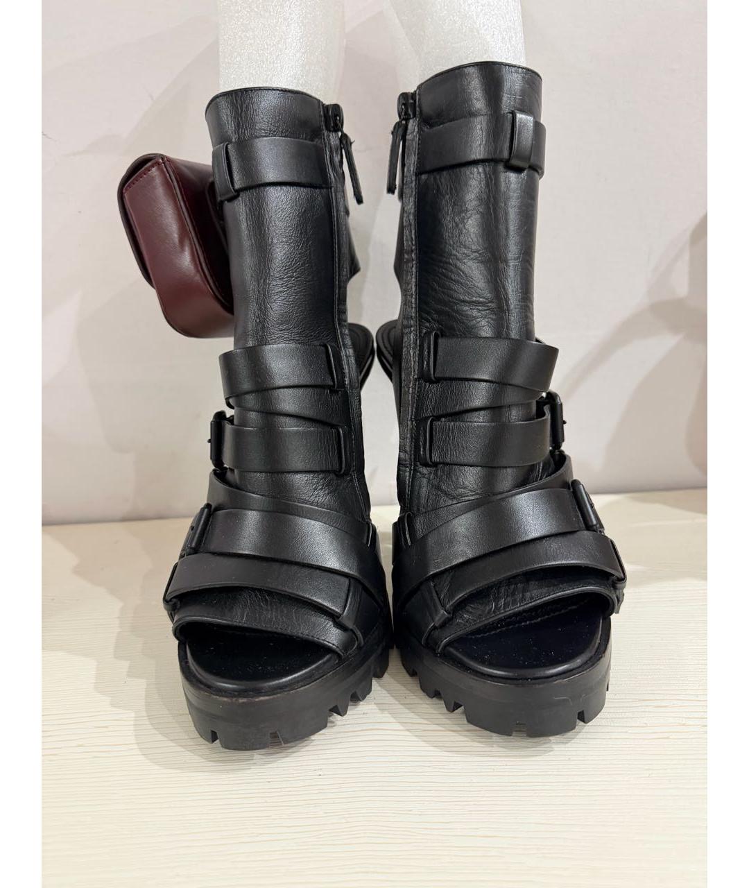DSQUARED2 Черные кожаные полусапоги, фото 7
