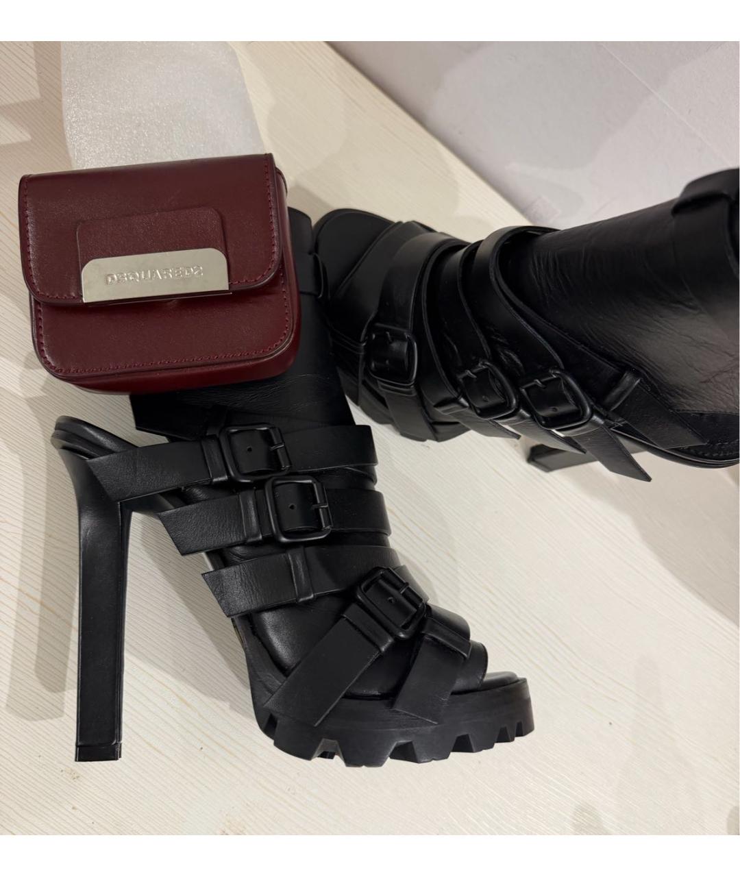 DSQUARED2 Черные кожаные полусапоги, фото 6