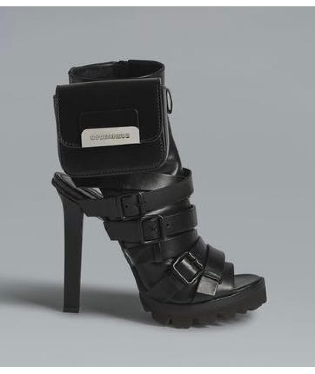 DSQUARED2 Черные кожаные полусапоги, фото 7