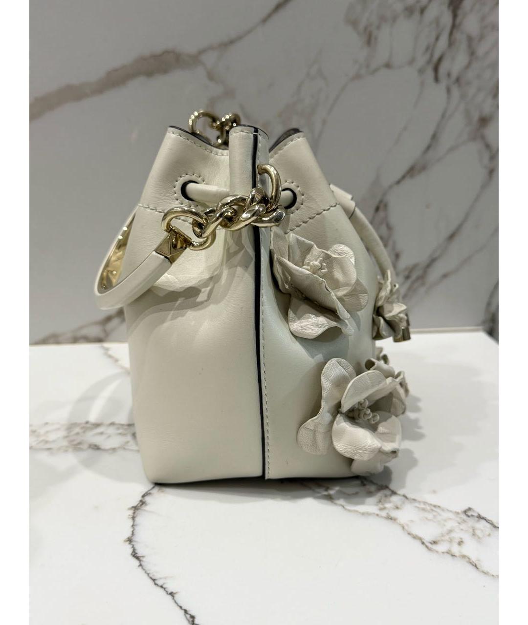 JIMMY CHOO Белая кожаная сумка с короткими ручками, фото 2
