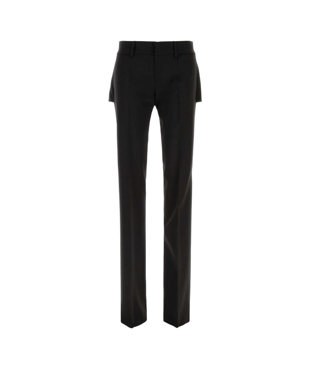 DSQUARED2 Черные шерстяные прямые брюки, фото 1