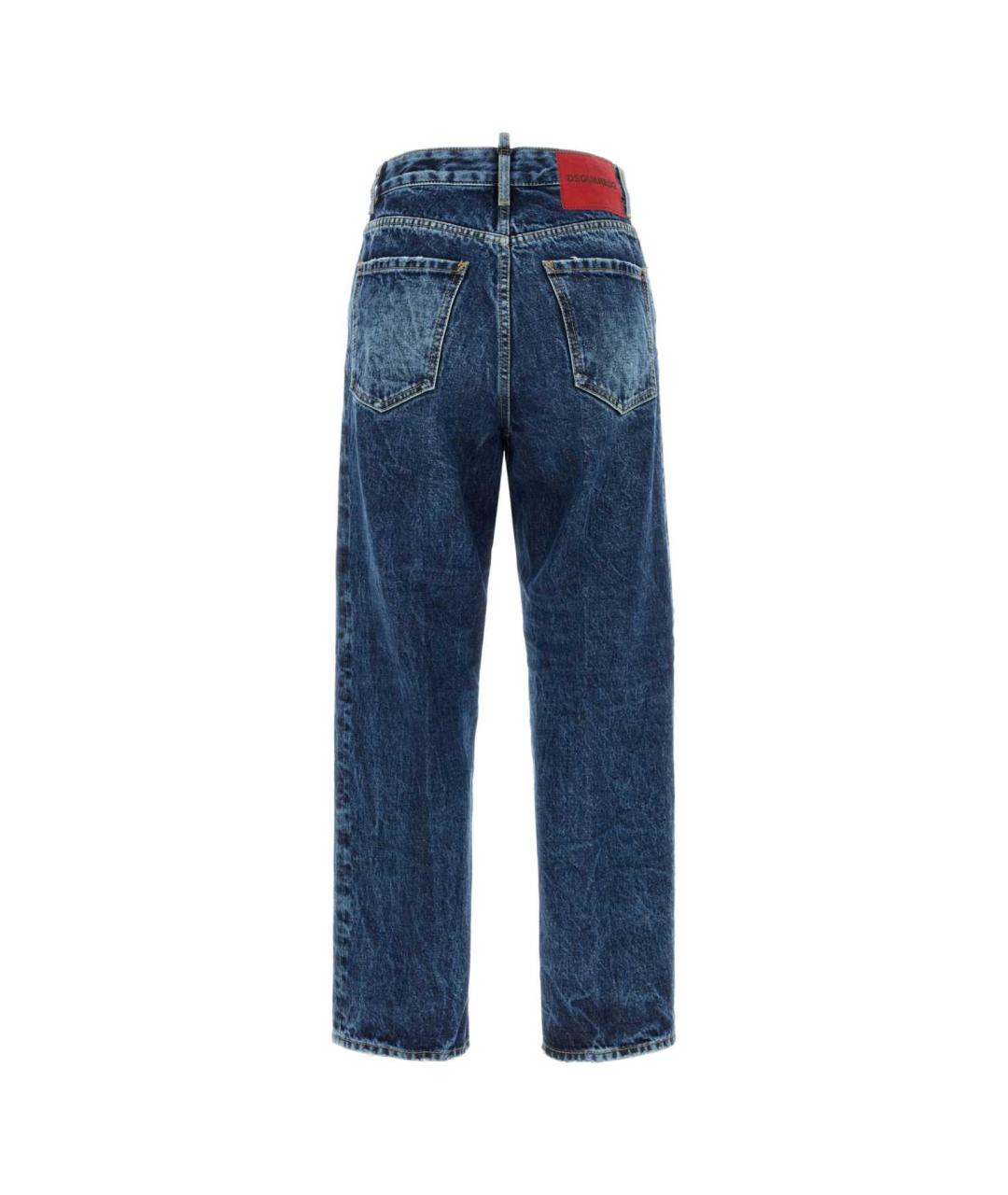 DSQUARED2 Синие хлопковые прямые джинсы, фото 2
