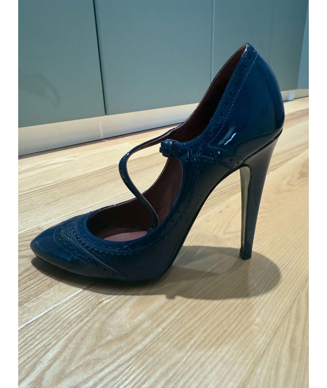 BOTTEGA VENETA Синие кожаные туфли, фото 9