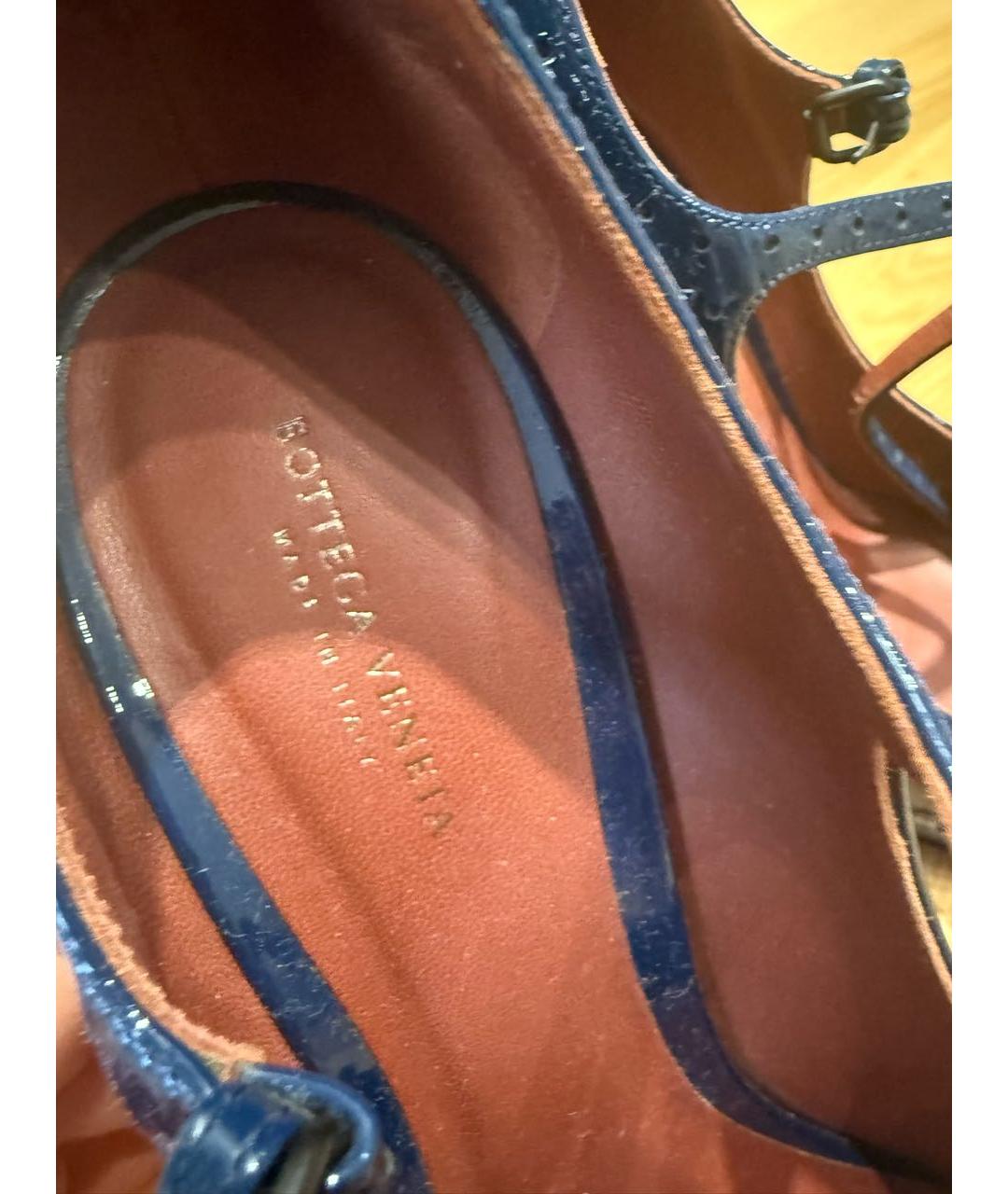 BOTTEGA VENETA Синие кожаные туфли, фото 7
