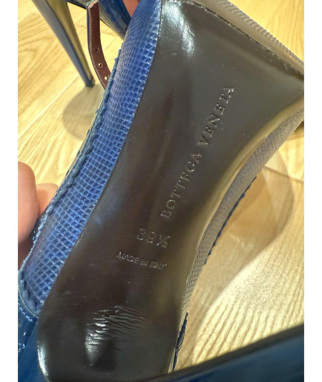 BOTTEGA VENETA Синие кожаные туфли, фото 8