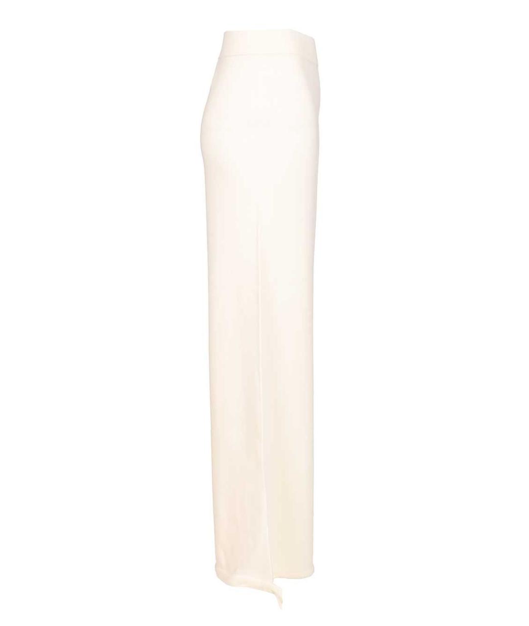 MAX MARA Белые шерстяные прямые брюки, фото 3