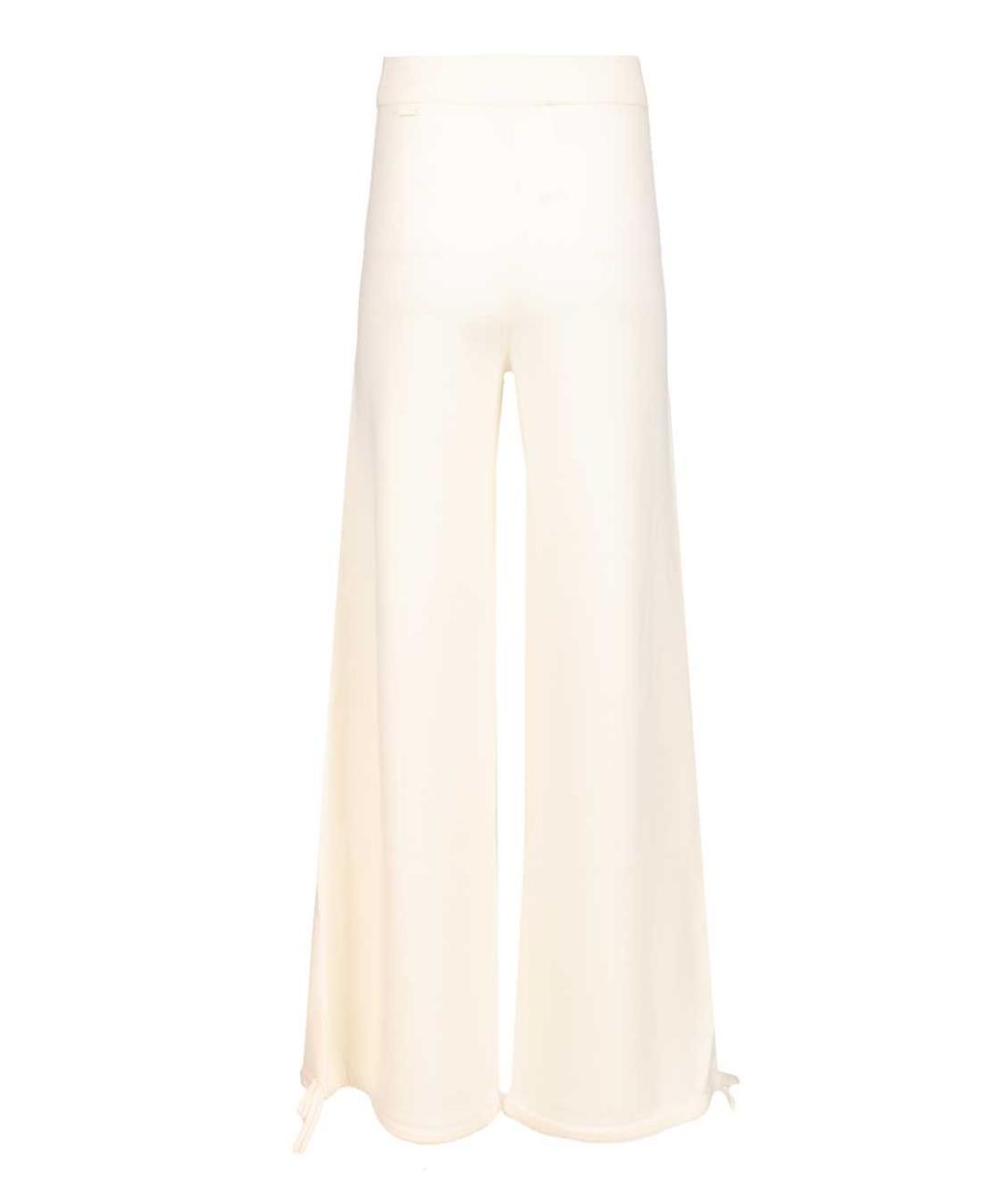MAX MARA Белые шерстяные прямые брюки, фото 2