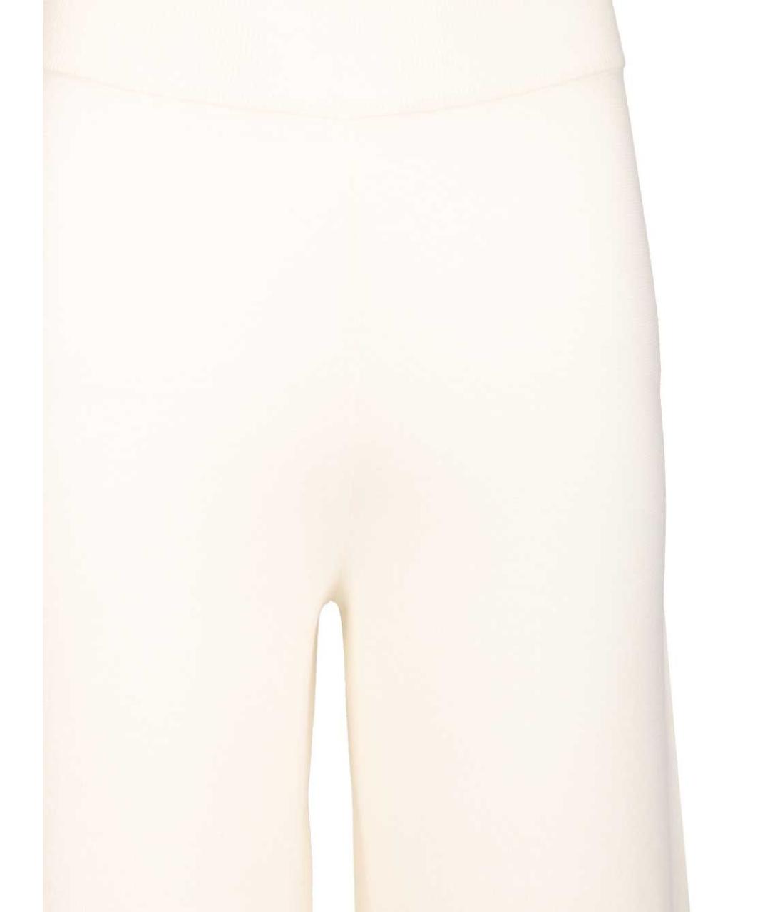 MAX MARA Белые шерстяные прямые брюки, фото 4