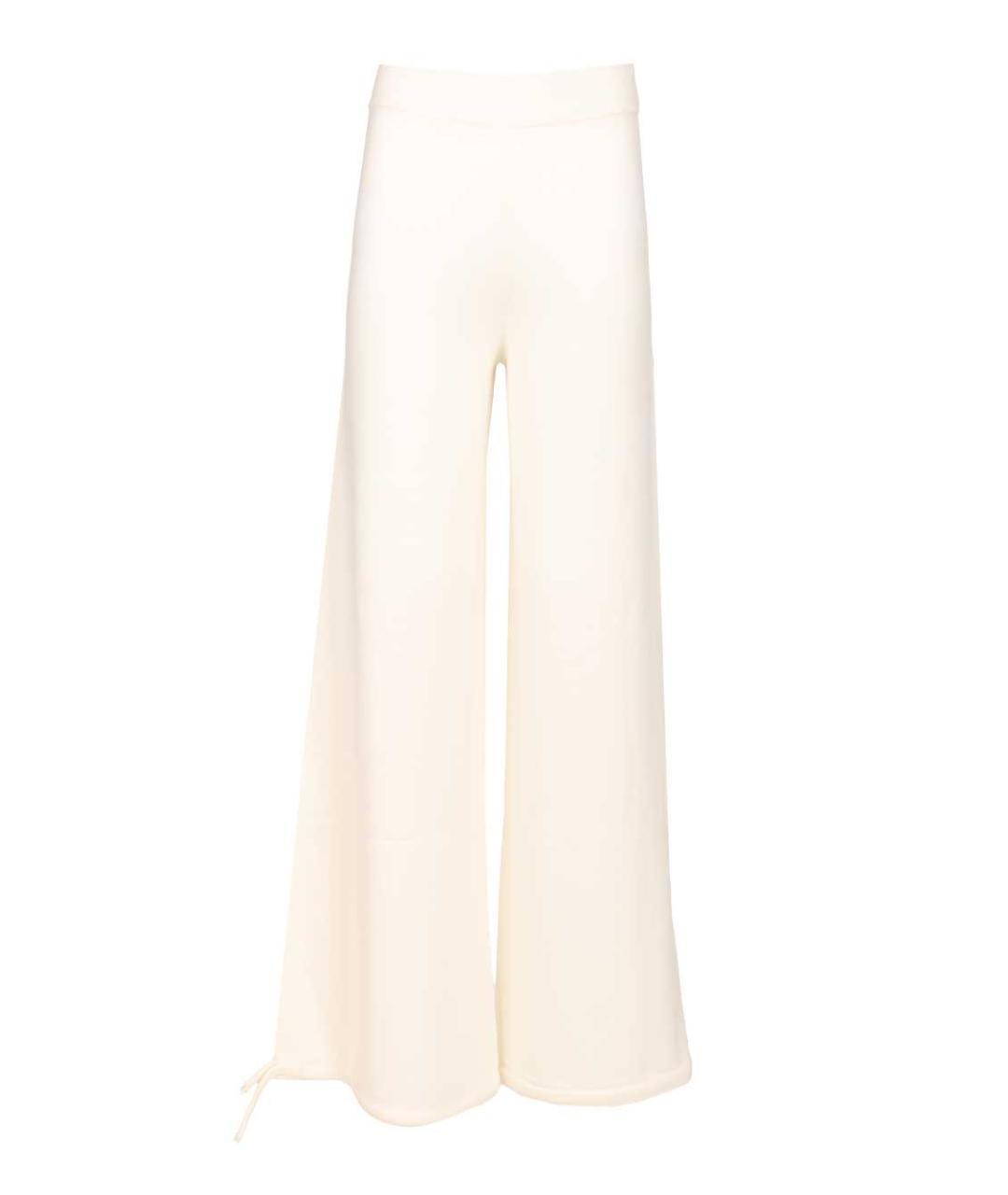MAX MARA Белые шерстяные прямые брюки, фото 1