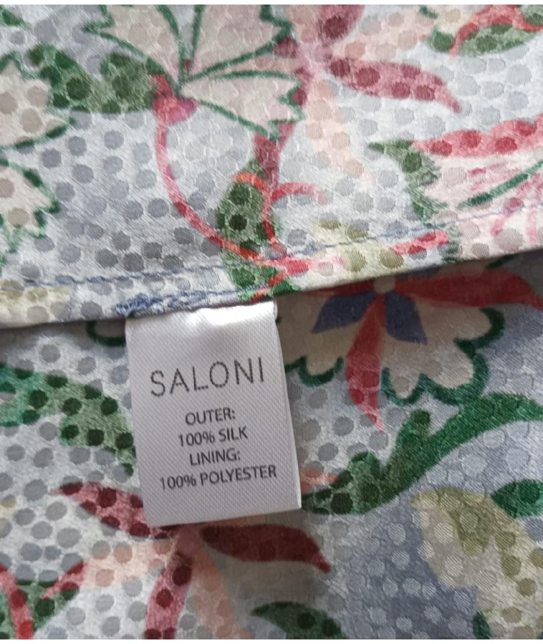 SALONI Мульти шелковое повседневное платье, фото 5