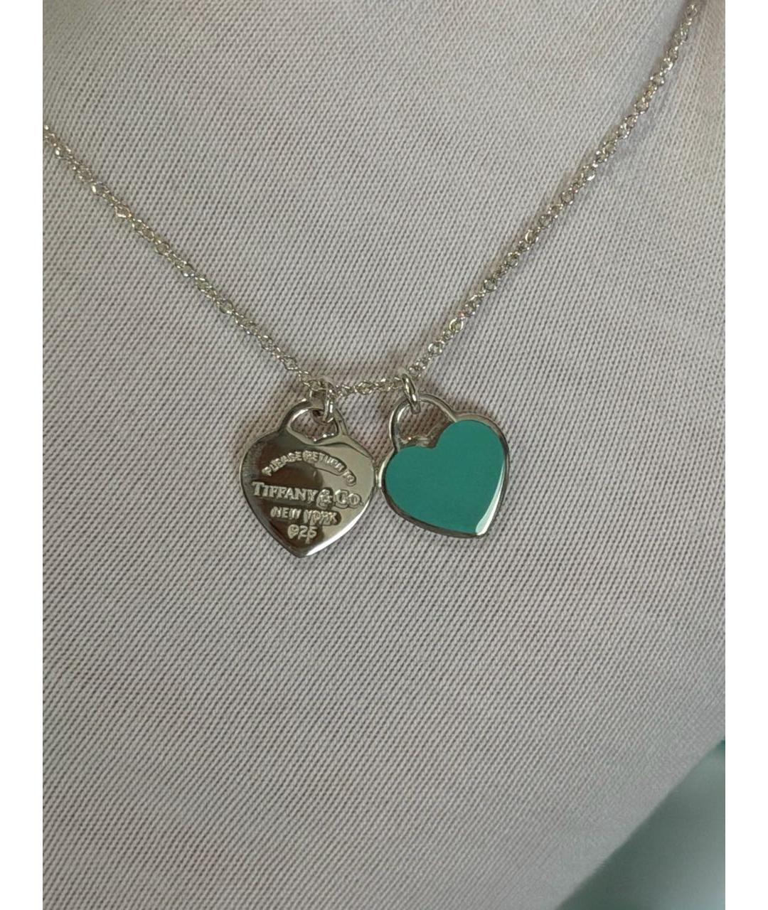 TIFFANY&CO Голубая серебряная подвеска, фото 5