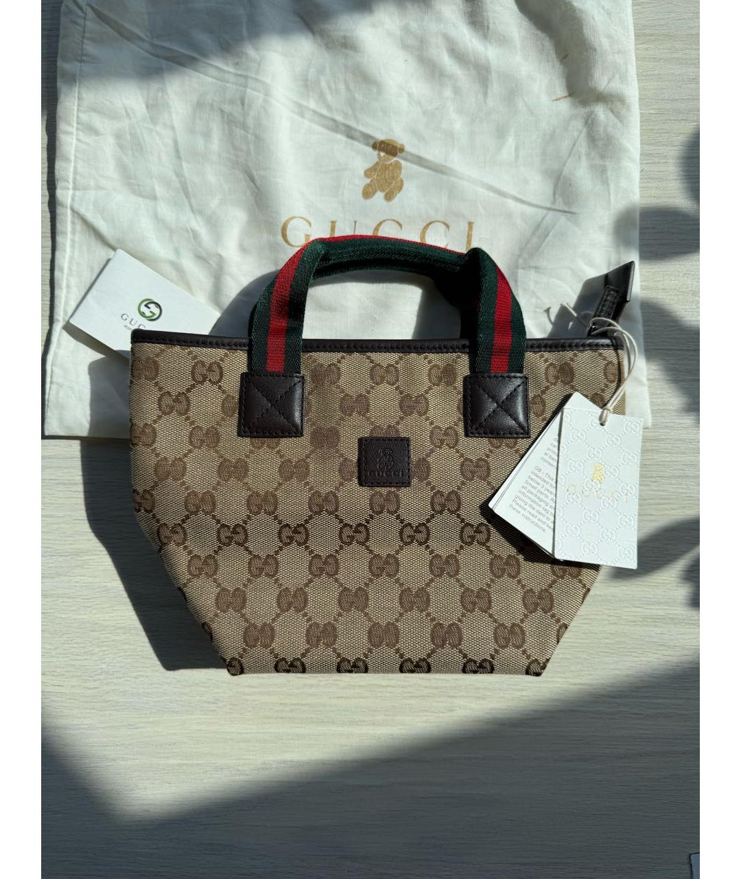 GUCCI Бежевая сумка с короткими ручками, фото 6