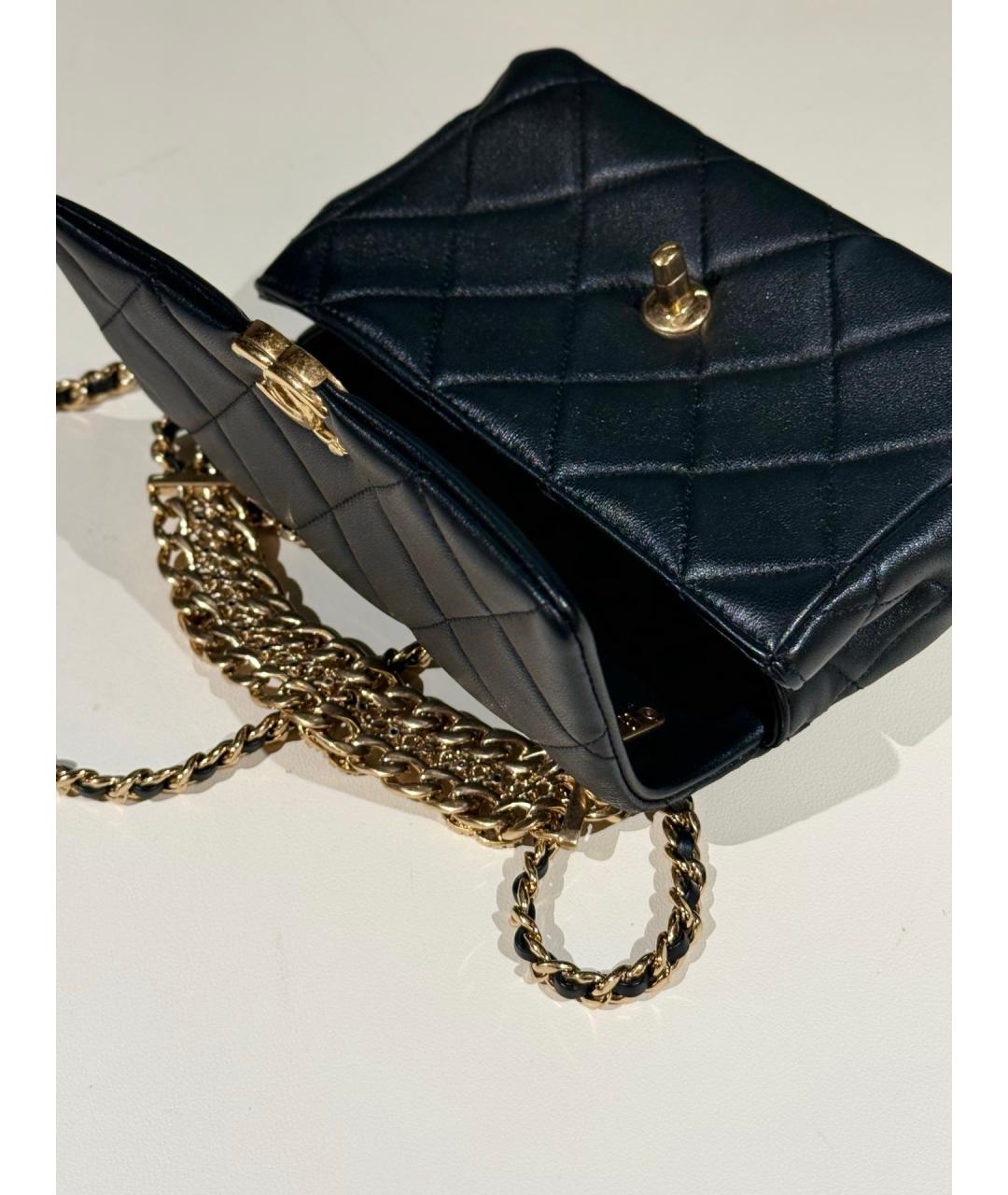 CHANEL Черная кожаная сумка через плечо, фото 8