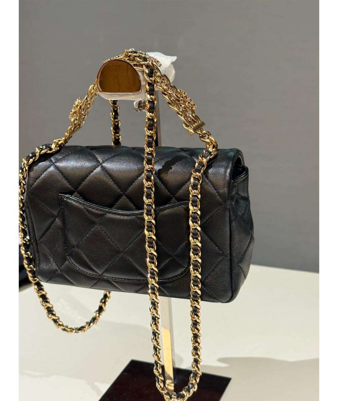 CHANEL Черная кожаная сумка через плечо, фото 6