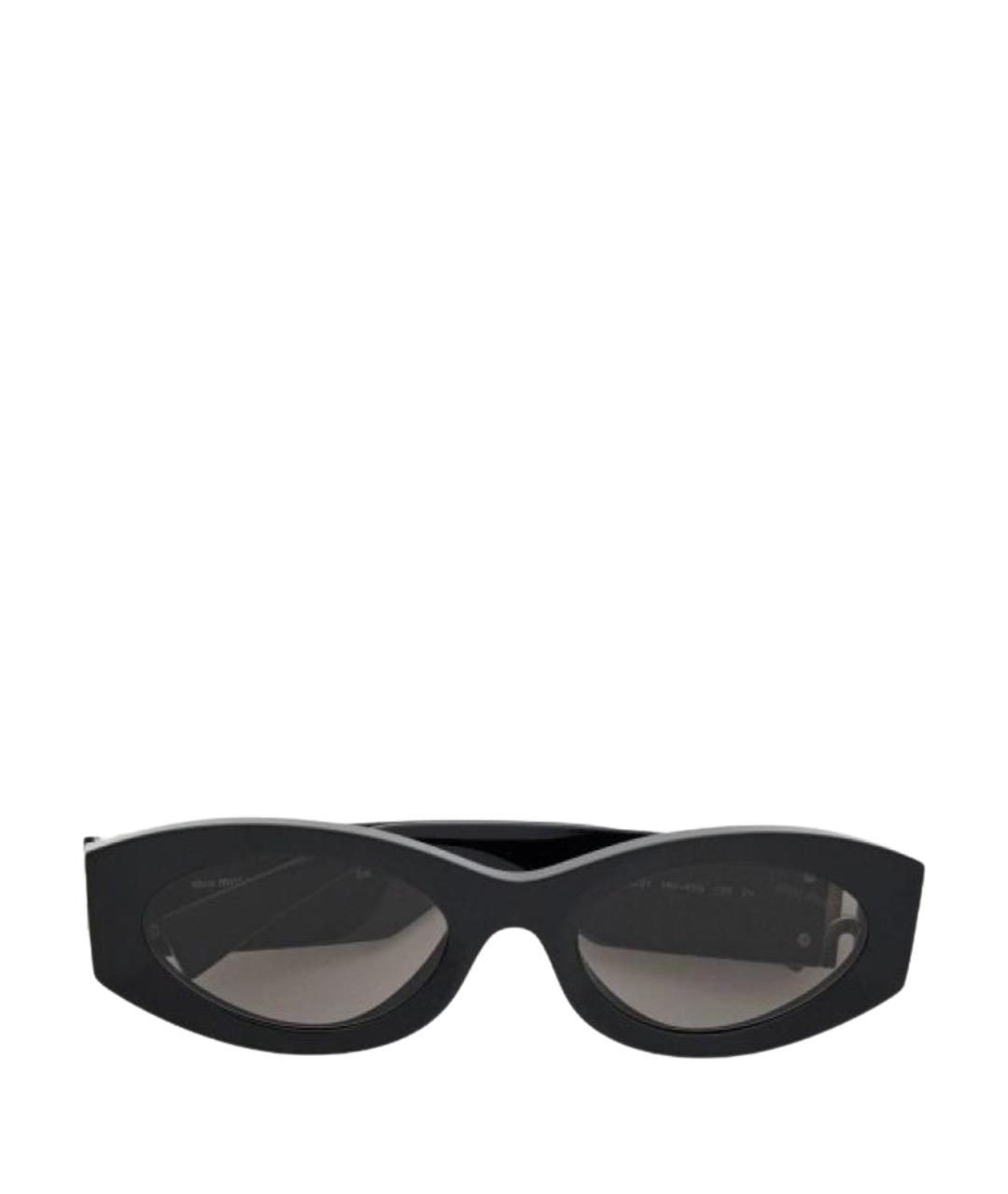 MIU MIU Черные пластиковые солнцезащитные очки, фото 1